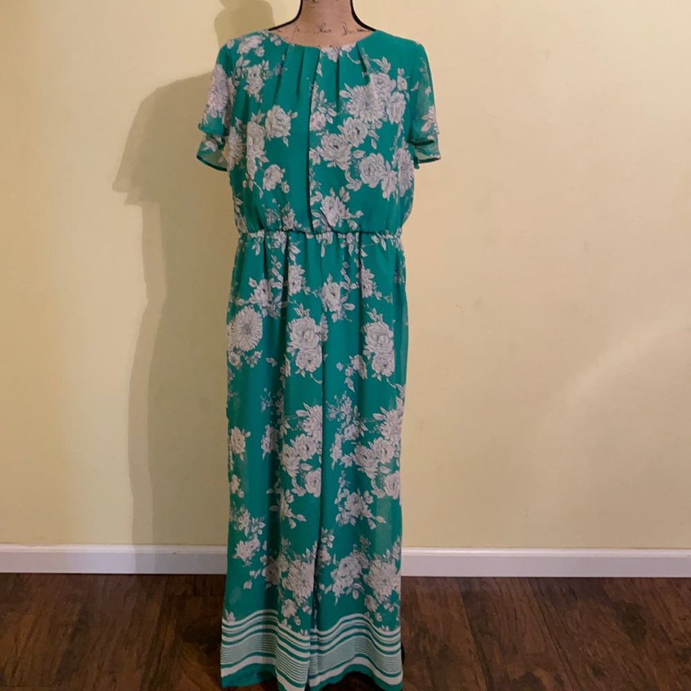 Floral jumpsuit.